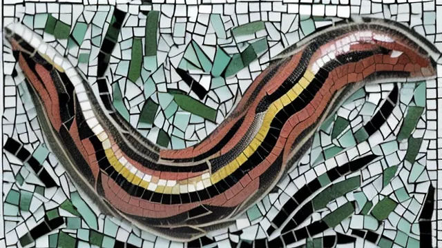 A monster made of leech in mosaic style