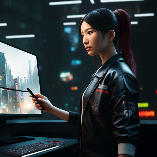 A beautiful portrait of a modern yang girl in the city garden, with iphone in her hand, she is doing internet serving, modern casual clothes, symmetrical, closeup, studio lighting.  armenian, hyperrealism, d&d, fantasy, intricate, modern, elegant, highly detailed, digital painting, art station, octane render, 8k, concept art, matte, sharp focus, illustration, art by artgerm and greg rutkowski . telephone, happy
 in cyberpunk style
