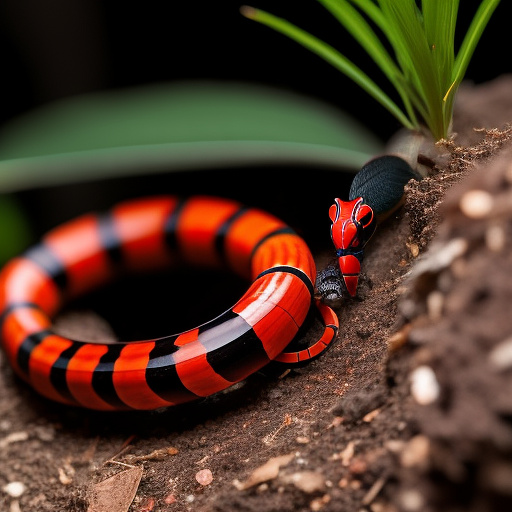 A coral snake eating its own tail. in custom style