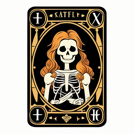 Skeleton tarot full card  in disney painted style