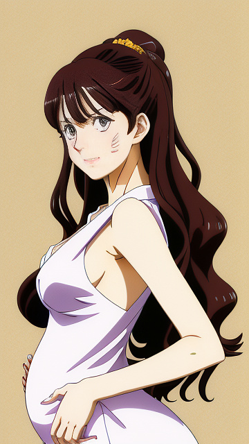 Lupin iii fujiko mine pregnant in anime style