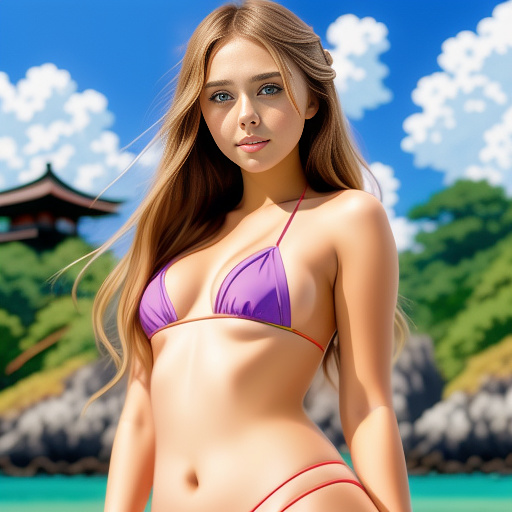 Elizabeth olsen bikini,butt sticking out far in anime style