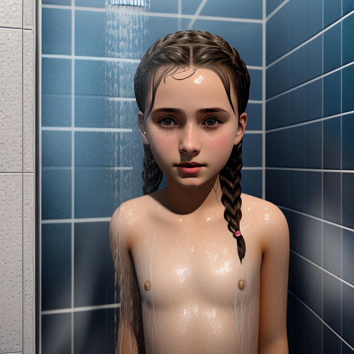 Ultra realistically 13 year old girl fucks with boy in the shower in custom style