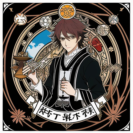 I want a tarot card the fool with gothic and fantesy design in 2:3
the fool itself be a young man in anime style