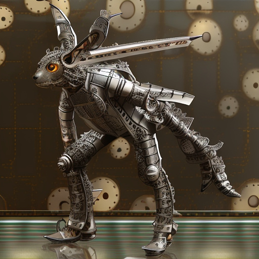 A little grey bear, a little rabbit and a little turtle were humiliated. in steampunk style