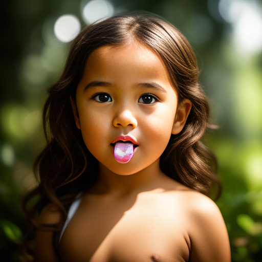 Little girl with penis in her mouth in realistic style
