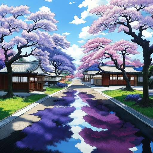 I want a blue background that is blueberry flavored jelly, and i want it to be blue in color and a bunch of blueberries will be poured on the ground next to it. in anime style