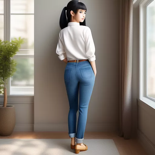 Jeans girl in anime style