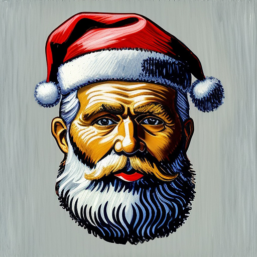 
8k ultra realistic christmas santa face clipart on white background in neo impressionism style