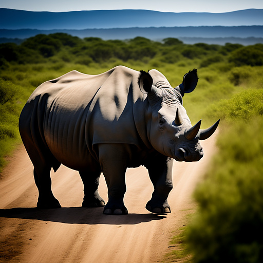Charging rhinoceros in custom style