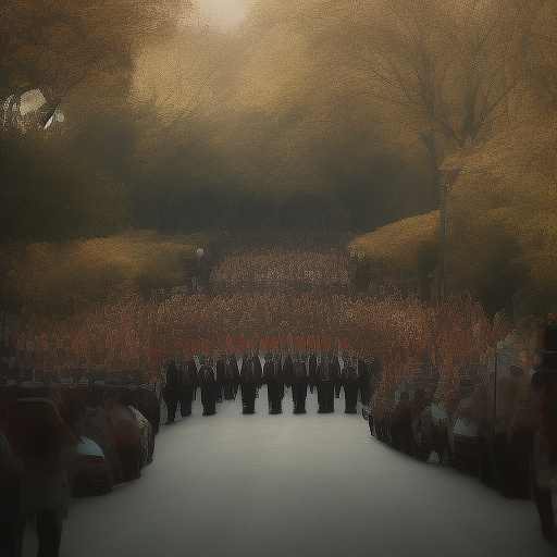 Funeral procession in custom style