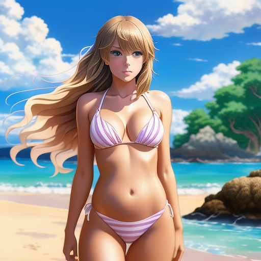 Taylor swift bikini  in anime style