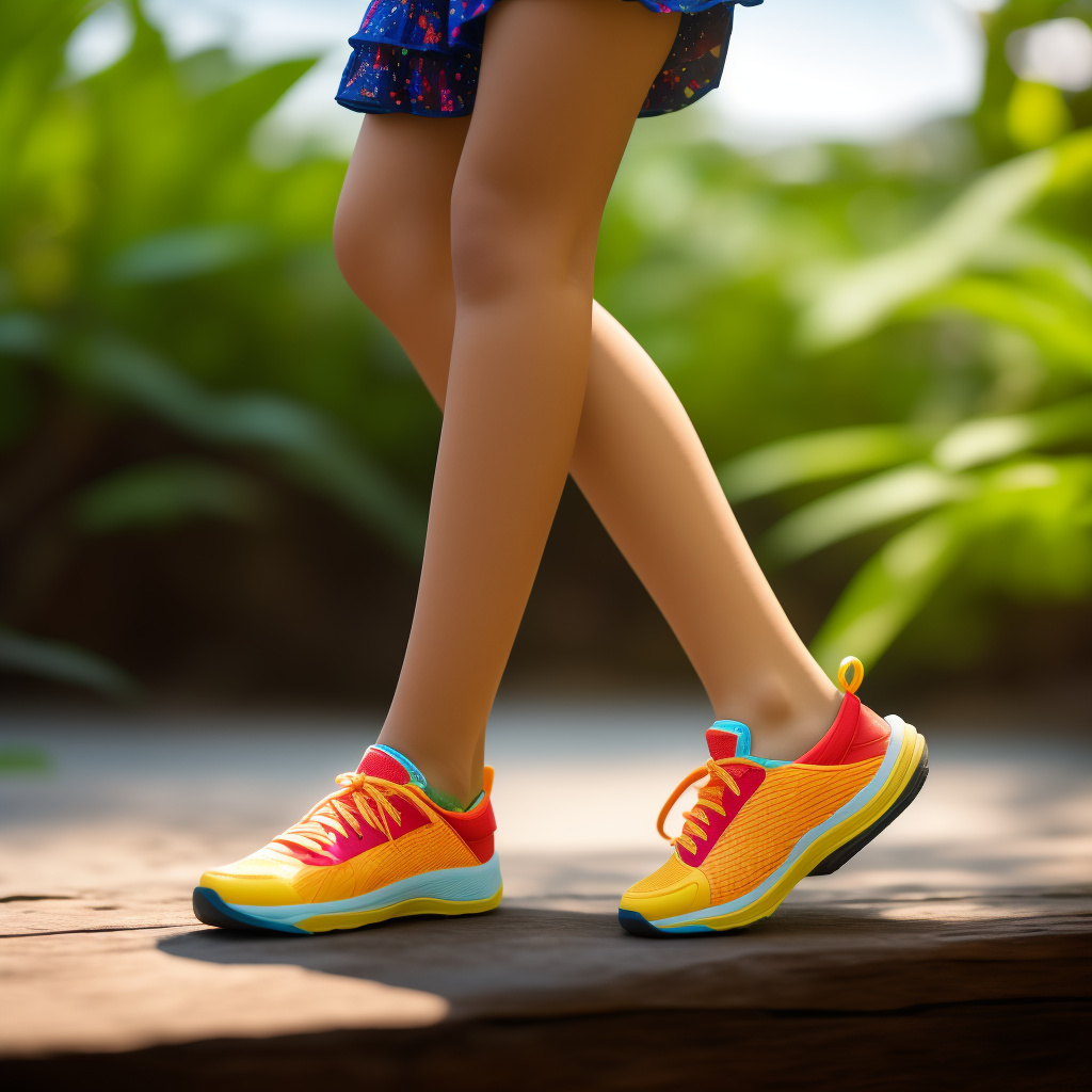 10 years old girl on a bikini,the girl is using shoes,cute girl,full body photyo in realistic style