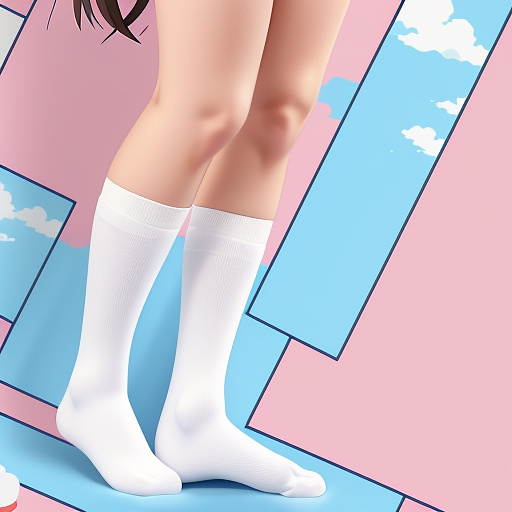   girl thin socks hot in anime style