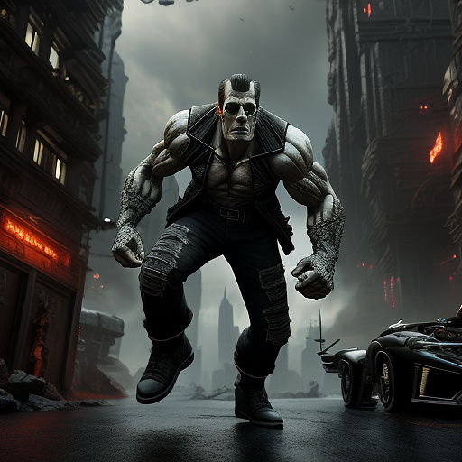 Frankenstein in sci-fi style