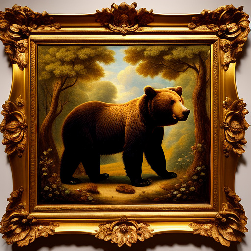  a wild bear that got stuck in a lot of wires

 in rococo style