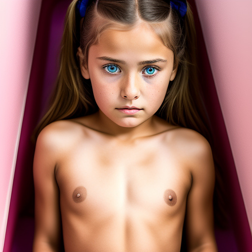 Ultra realistically a 10 year old girl sits exhausted in the sex laboratory fixed in sex machine she shows her open vagina she is fucked in detail in detail in custom style