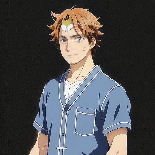 A man in anime style