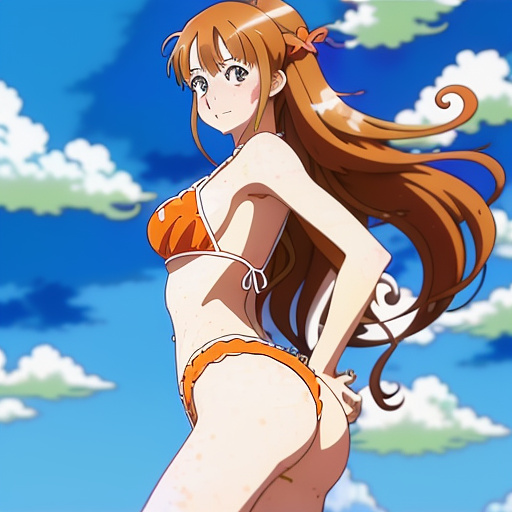 Hot 16 year old girl in bikini in anime style