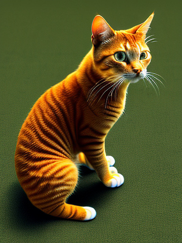 Orange tabby cat wearing a space suit.
 in sci-fi style