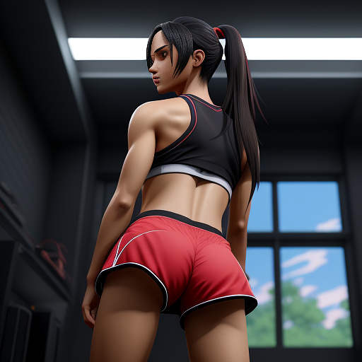 Anime style, masterpiece, best quality, 
1girl, late-teen female sprinter, athletic build, healthy muscles, feminine curves, 
deep-cut racing shorts, asics xt2030 style, red running top, sportswear, 
bunch start position, on starting blocks, from behind, low angle view, dynamic pose, 
face visible in profile, expression of pure joy and achievement, blessed feeling, 
detailed sportswear texture: compression fit, glossy sheen, light sweat, realistic shadows, 
sharp focus, dramatic lighting, cinematic, 
--ar 3:4 --style anime in anime style