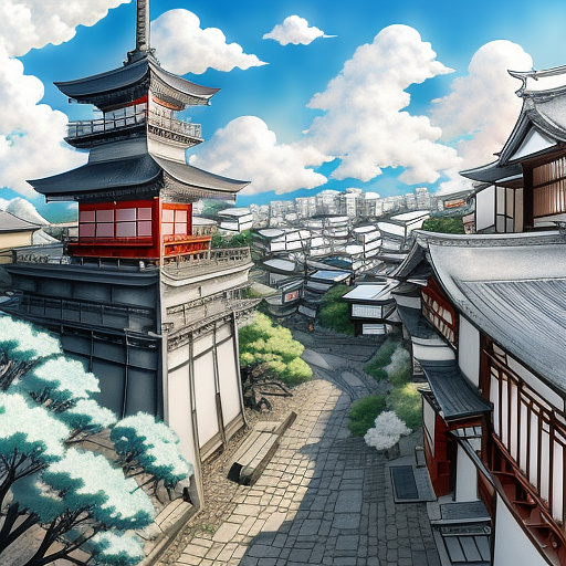 A 15-year-old boy with white hair and white eyes. that boy is falling from a tower. in anime style