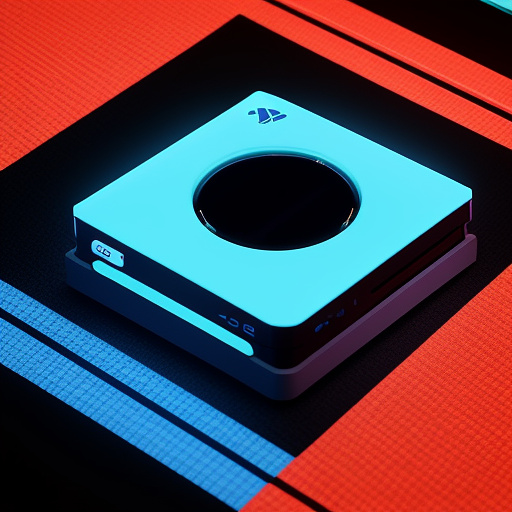 "design a bold and eye-catching promotional banner for a ps5 sale at 'mitsu game'. feature a realistic ps5 console prominently. use bright, attention-grabbing colors like blue, black, and neon accents. include text highlighting 'special offer' or 'limited time sale' in a modern, readable font. add subtle gaming elements like controllers, game icons, or glowing effects. the overall style should be sleek, modern, and appealing to gamers, perfect for social media or online promotion." in custom style