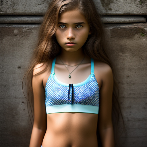 Ultra realistically 13 year old girls in broken underwear hyper detailed in custom style