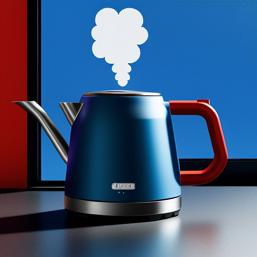 
create a clean 2d schematic diagram of a stovetop kettle for thermodynamics teaching.

show the system (water, steam, inner wall) with a blue dashed outline.

highlight the boundary as the metal wall of the kettle, marked in red with a labeled arrow saying "boundary".

include surroundings like the flame, air, stove, and a hand outside the boundary.

add simple arrows to show energy exchange (e.g., heat in).

use flat style, educational, powerpoint-friendly.

 in anime style