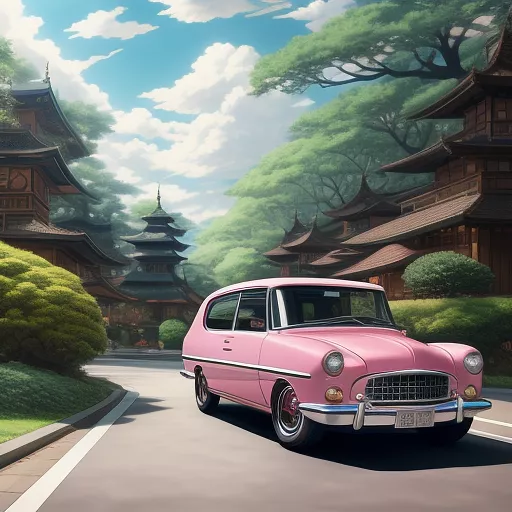 A car full of shoes in anime style