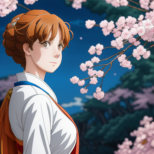 Anne, queen of great britain in anime style