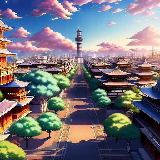 The city of shiraz in the next 500 years in anime style