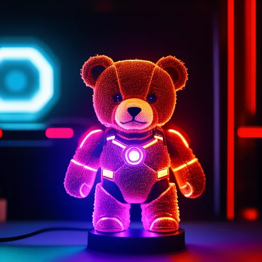 Teddy bear as the iron man in sci-fi style