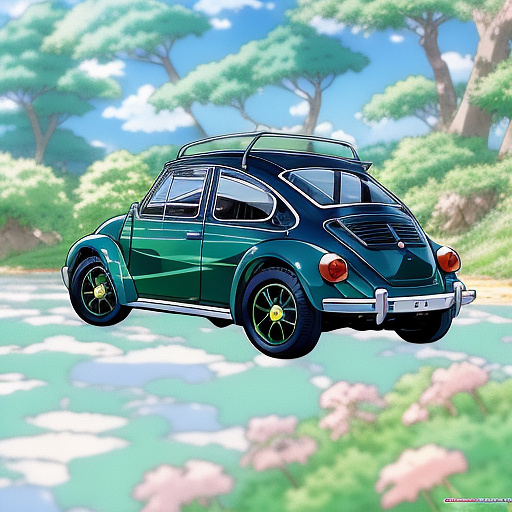 Turtle in bug in anime style