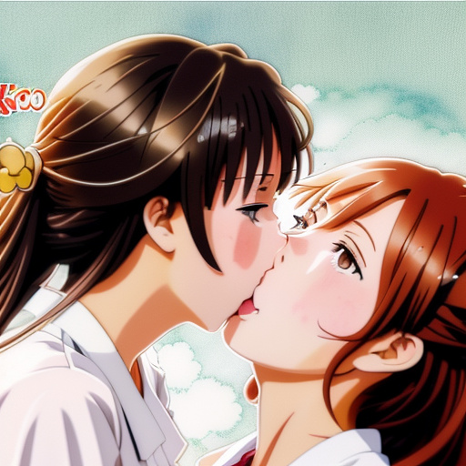 2 lesbians kissing in anime style