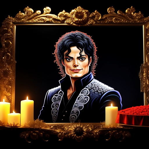 Michael jackson 2d picture for ofrenda in custom style