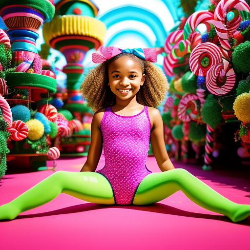10 year old girl in a tight swim suit spreading legs towards the camera in kids painted style