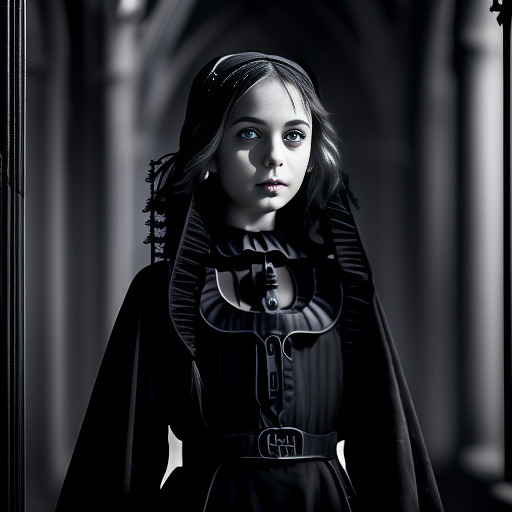 9 year old girl in nude in gothic style