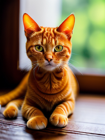 Orange tabby cat wearing a hachimaki on its forehead.
 in angelcore style