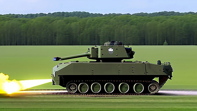 Aerial  drones shooting lasers at army vehicles. in custom style