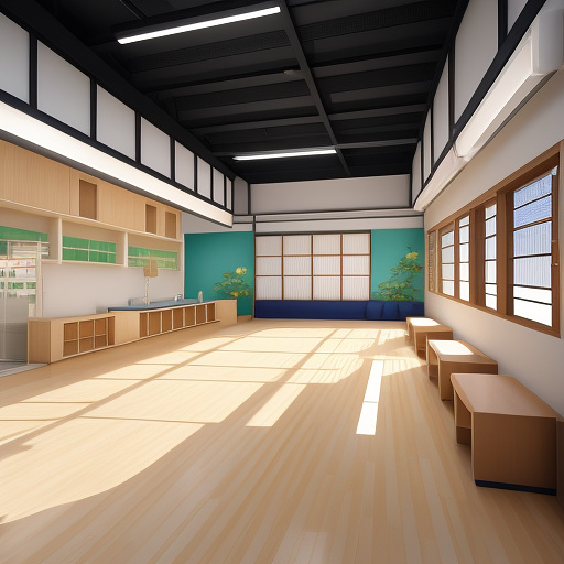 A physiotherapy clinc with sport design in anime style