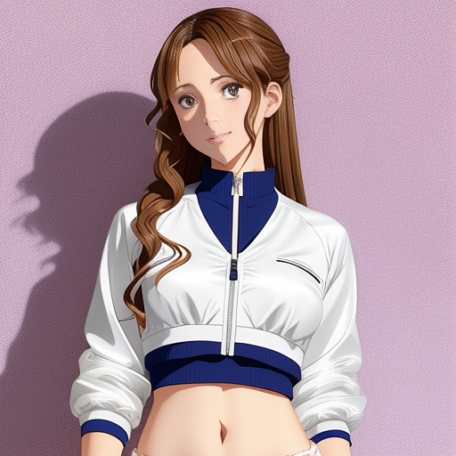 Crop top jacket icon in anime style