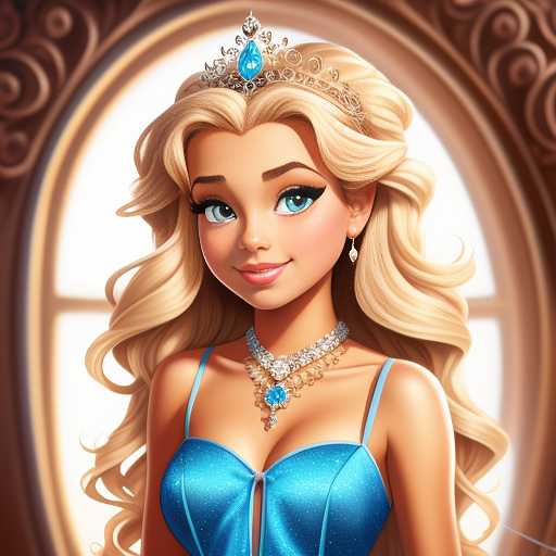 Beautiful princess  in disney painted style