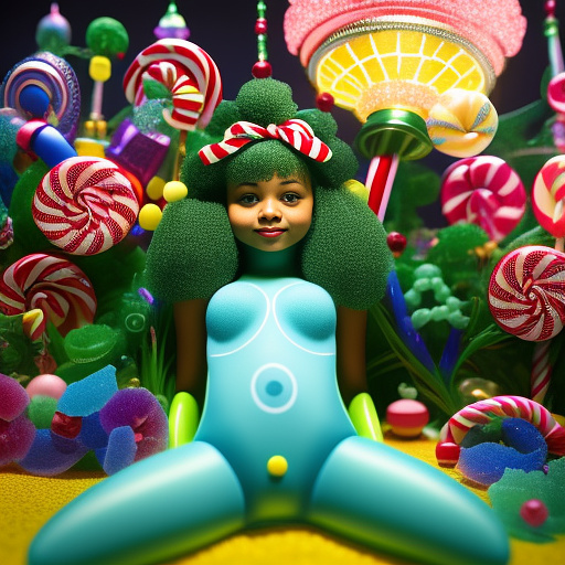 Sexy 14-year-old girl with no panties on spreading legs slightly on bed 
 in kids painted style