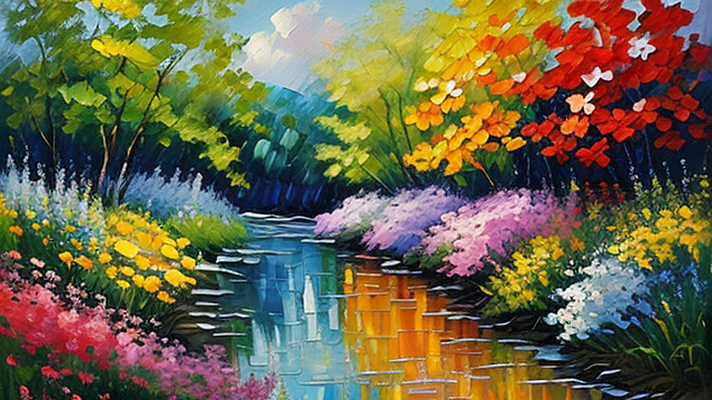 Impressionist oil painting flower  in custom style