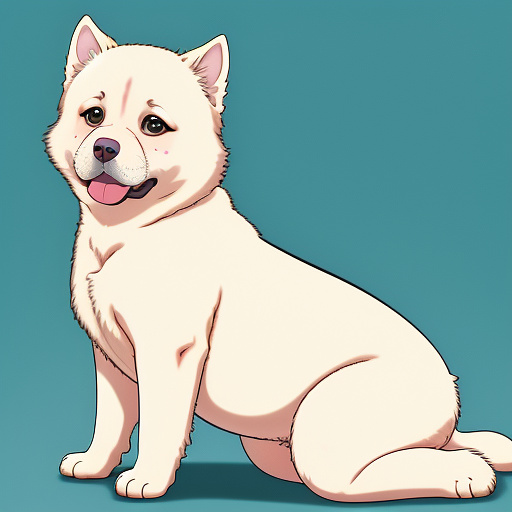 Chubby naked dog style in anime style