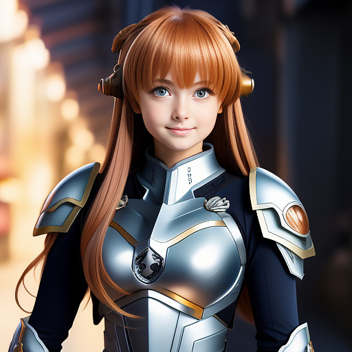 Woman in sci-fi armor, in anime style