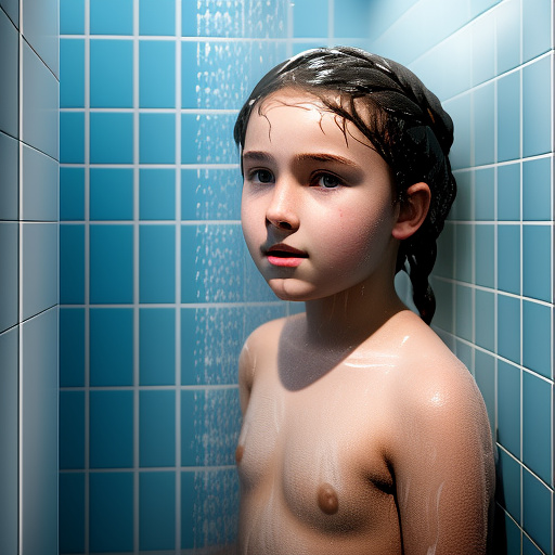 Ultra realistically 13 year old girl fucks with boy in the shower in custom style