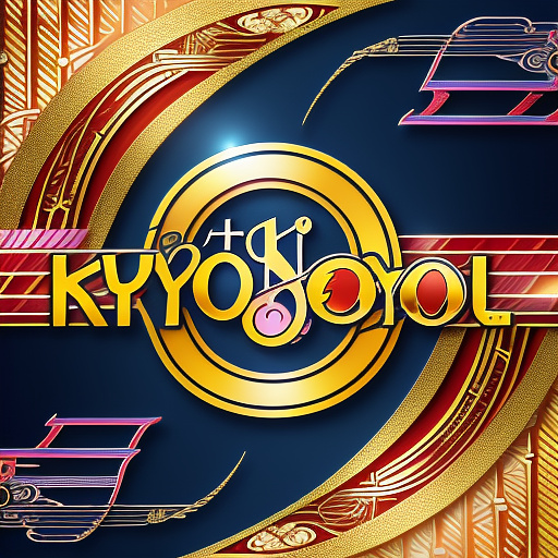 An attractive logo combining heartbeat and gold in anime style