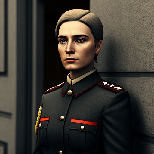 Female nazi officer, realistic  in custom style